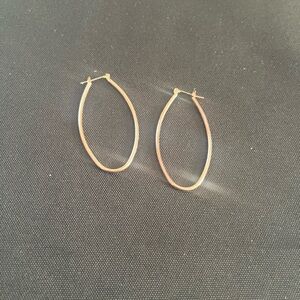 Chic Gold tone  Oval Hoop Earrings